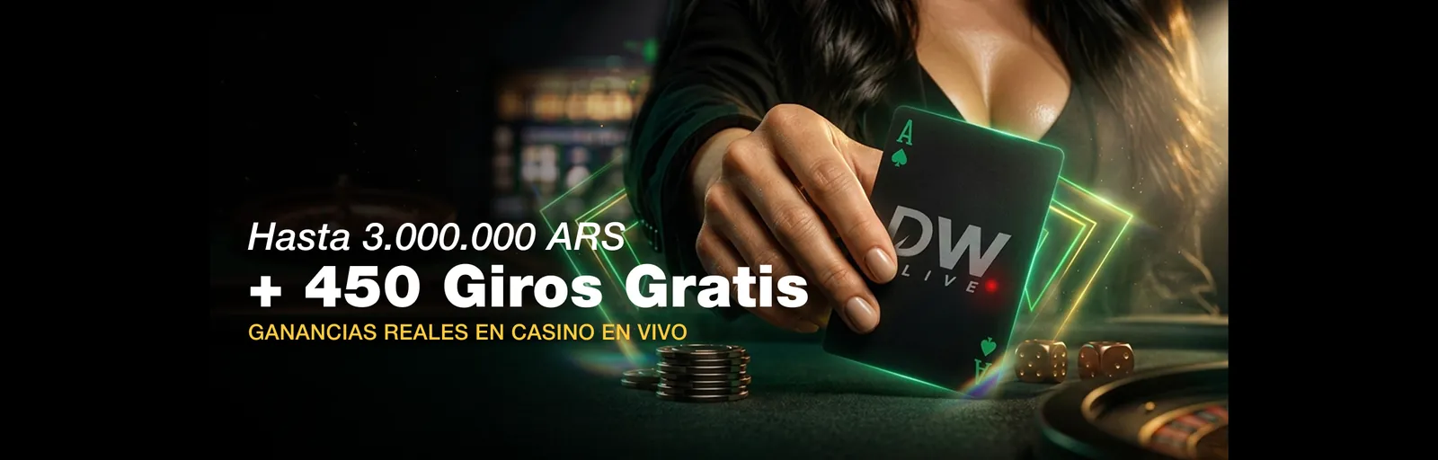 Banner promocional del casino en vivo de DaleWin